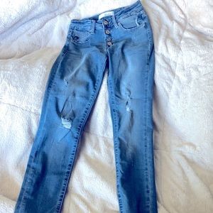 KanCan skinny jeans, light wash with distressing, size 1/24